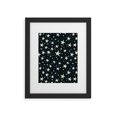 Avenie Black And White Stars Framed Art Print
