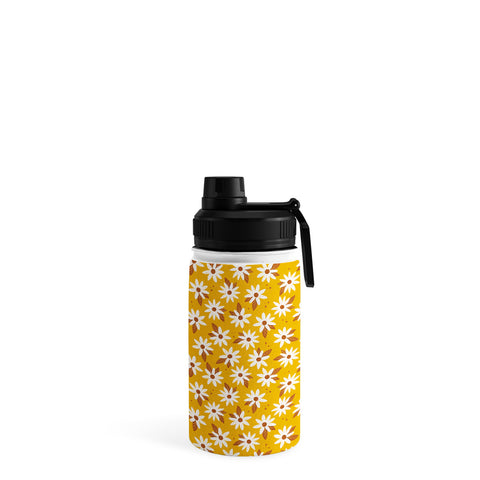 Avenie Boho Daisies In Honey Yellow Water Bottle
