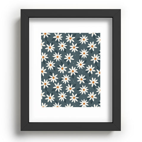 Avenie Boho Daisies In Midnight Sky Recessed Framing Rectangle