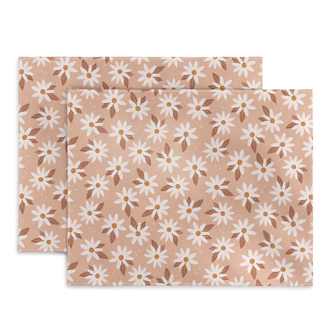 Avenie Boho Daisies In Sand Pink Placemat