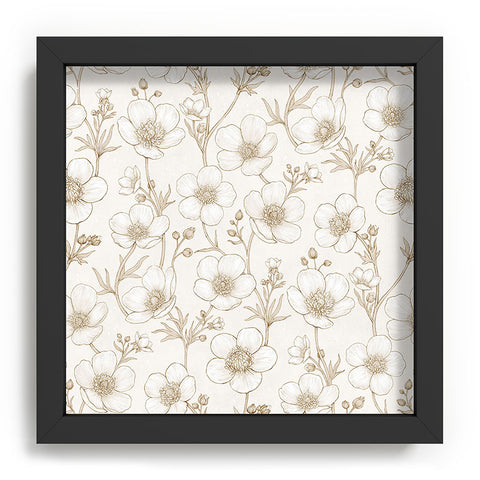 Avenie Buttercup Flowers In Cream Recessed Framing Square