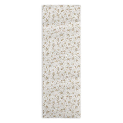 Avenie Buttercup Flowers In Cream Yoga Towel
