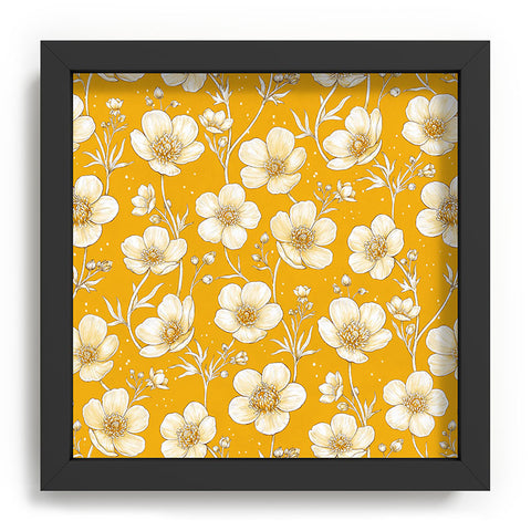 Avenie Buttercup Flowers In Gold Recessed Framing Square