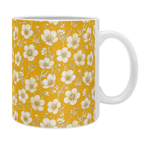Avenie Buttercup Flowers In Gold Coffee Mug