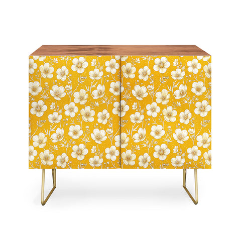 Avenie Buttercup Flowers In Gold Credenza