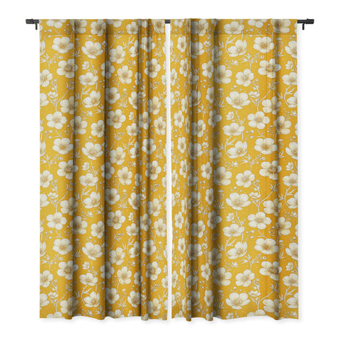 Avenie Buttercup Flowers In Gold Blackout Non Repeat