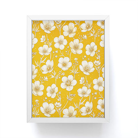 Avenie Buttercup Flowers In Gold Framed Mini Art Print