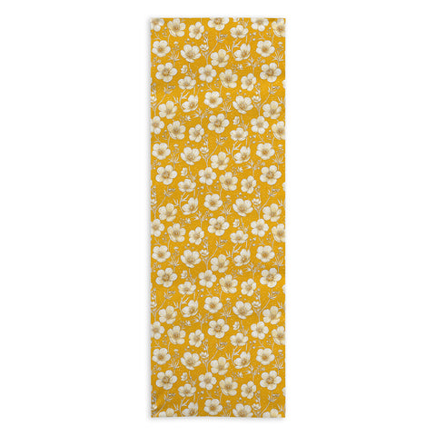 Avenie Buttercup Flowers In Gold Yoga Towel