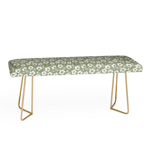 Avenie Buttercup Flowers In Sage Bench