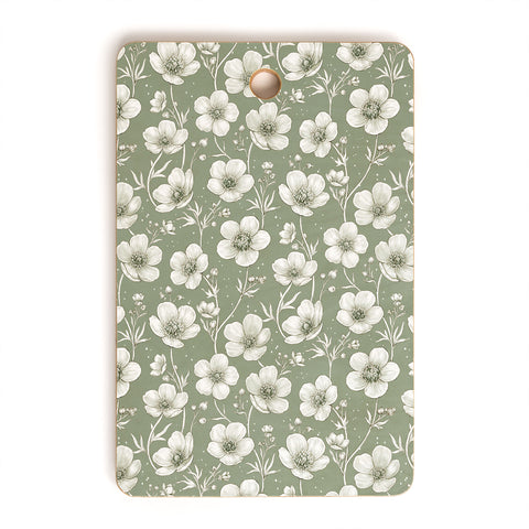 Avenie Buttercup Flowers In Sage Cutting Board Rectangle