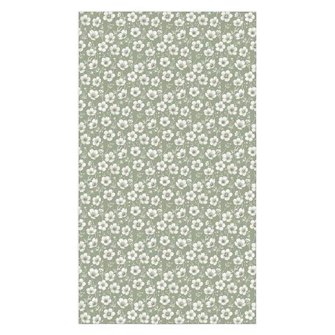 Avenie Buttercup Flowers In Sage Tablecloth