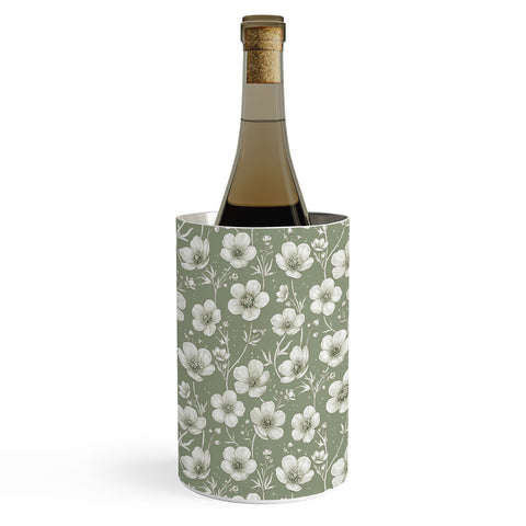 Avenie Buttercup Flowers In Sage Wine Chiller