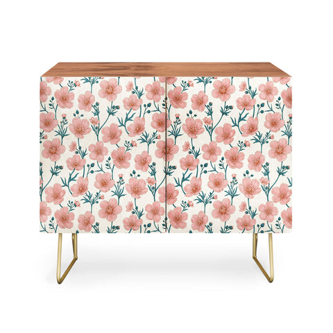 Avenie Buttercups In Vintage Pink Credenza