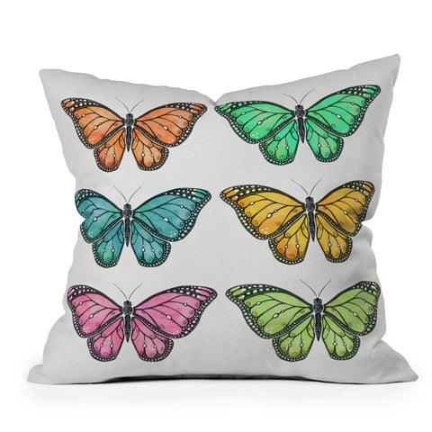 Avenie Butterfly Collection Colorful Outdoor Throw Pillow