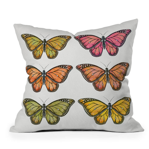 Avenie Butterfly Collection Fall Hues Outdoor Throw Pillow