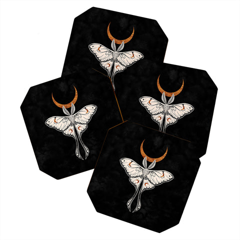 Avenie Celestial Luna Moth Coaster Set