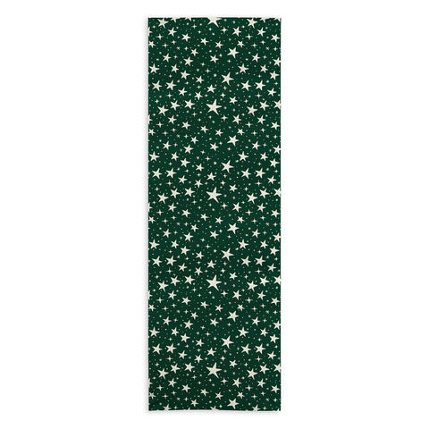 Avenie Christmas Stars In Green Yoga Towel