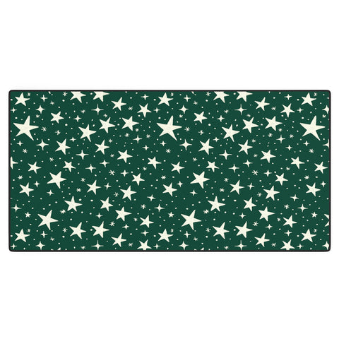 Avenie Christmas Stars In Green Desk Mat