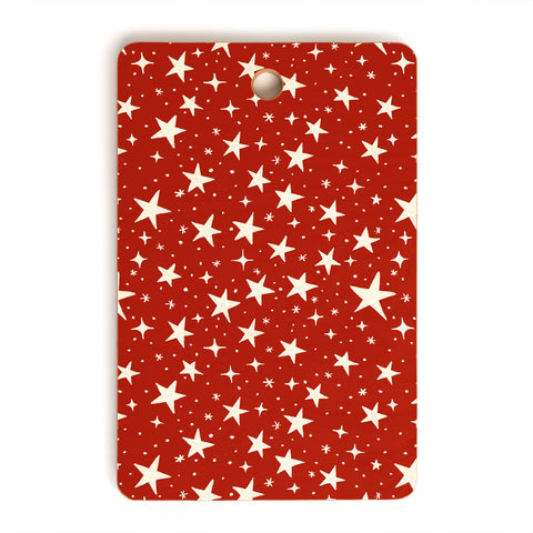 Avenie Christmas Stars in Red Cutting Board Rectangle