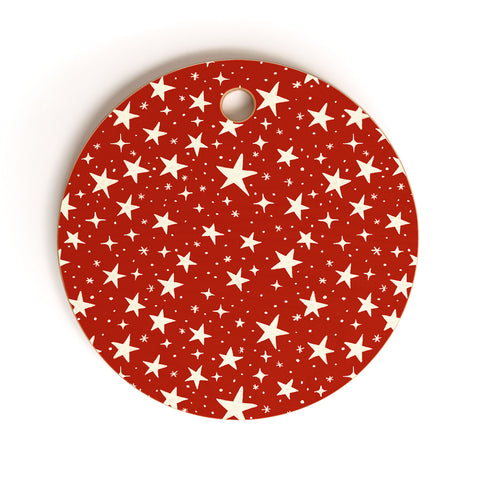 Avenie Christmas Stars in Red Cutting Board Round