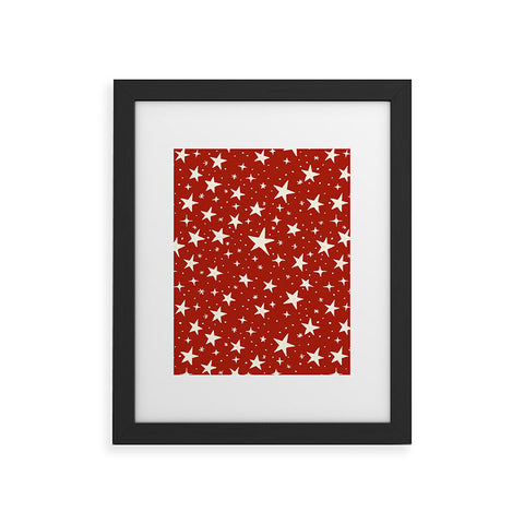 Avenie Christmas Stars in Red Framed Art Print