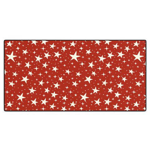 Avenie Christmas Stars in Red Desk Mat