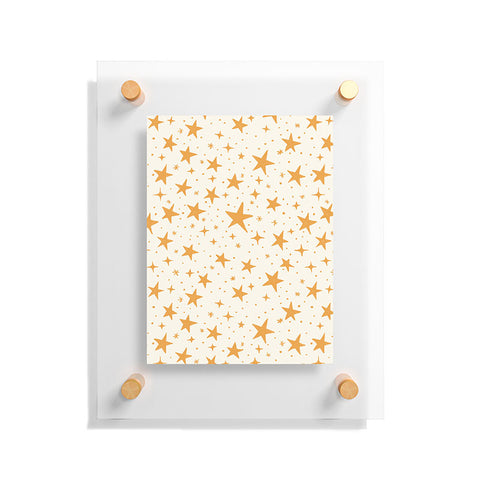 Avenie Christmas Stars in Yellow Floating Acrylic Print