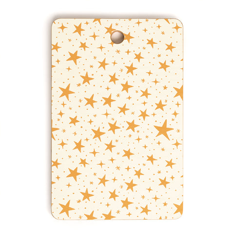 Avenie Christmas Stars in Yellow Cutting Board Rectangle