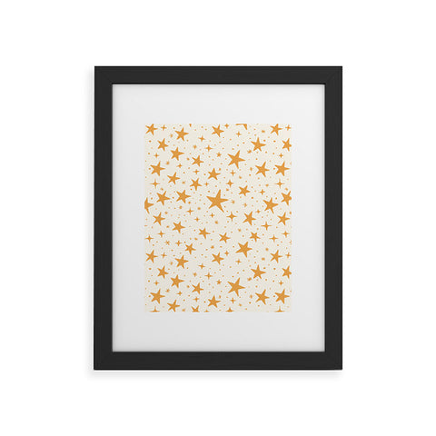 Avenie Christmas Stars in Yellow Framed Art Print