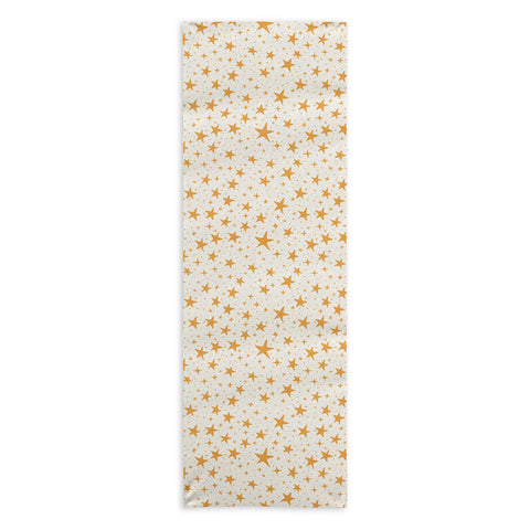 Avenie Christmas Stars in Yellow Yoga Towel