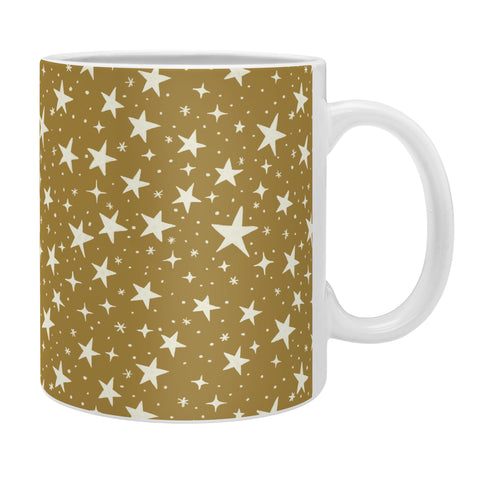 Avenie Christmas Stars Olive Green Coffee Mug