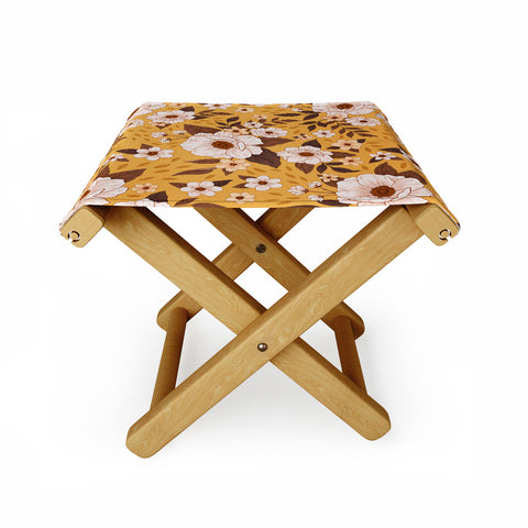 Avenie Delicate Fall Florals Folding Stool