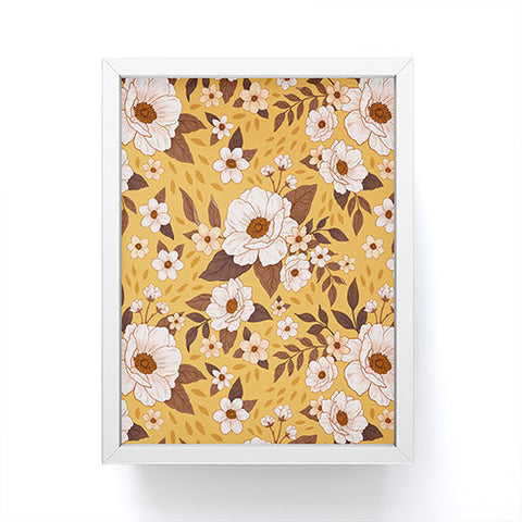 Avenie Delicate Fall Florals Framed Mini Art Print