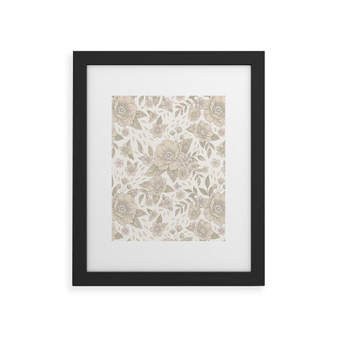Avenie Delicate Flowers Framed Art Print