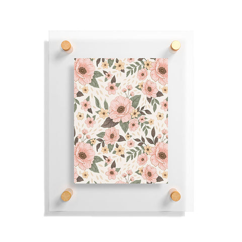 Avenie Delicate Pink Flowers Floating Acrylic Print