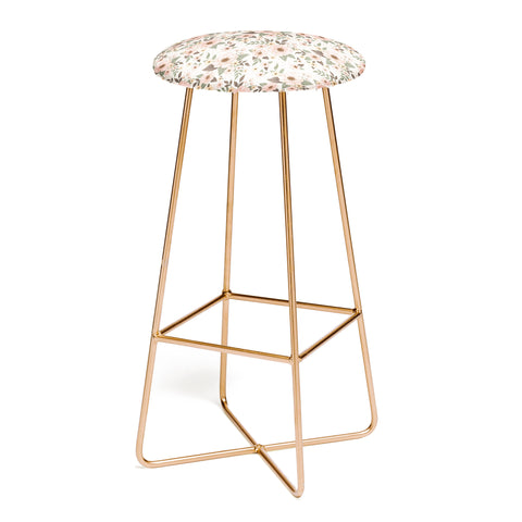 Avenie Delicate Pink Flowers Bar Stool