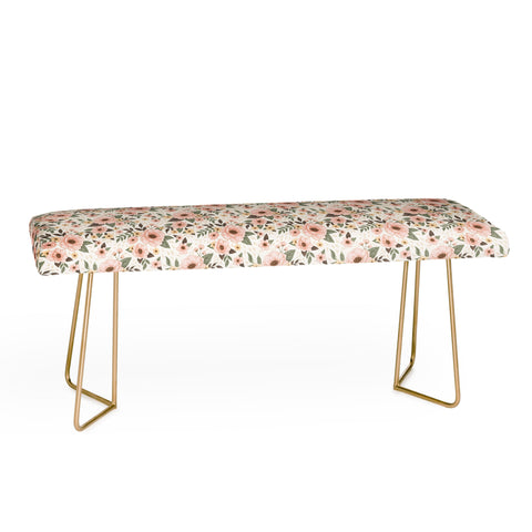 Avenie Delicate Pink Flowers Bench