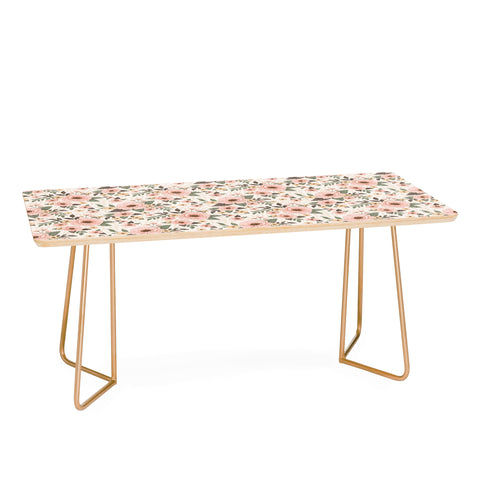 Avenie Delicate Pink Flowers Coffee Table