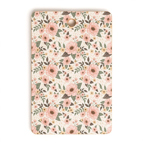 Avenie Delicate Pink Flowers Cutting Board Rectangle