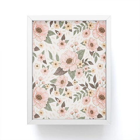 Avenie Delicate Pink Flowers Framed Mini Art Print
