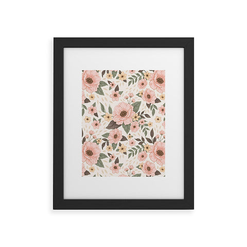 Avenie Delicate Pink Flowers Framed Art Print
