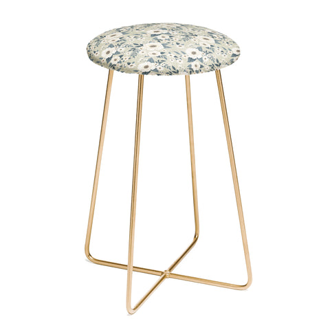 Avenie Delicate Sage Flowers Counter Stool