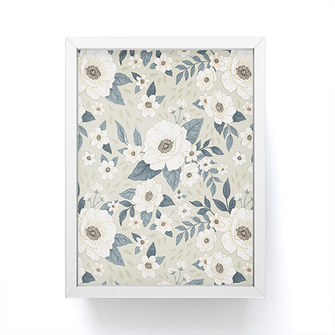 Avenie Delicate Sage Flowers Framed Mini Art Print