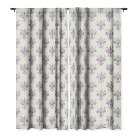 Avenie Fleur De Lis French Lavender Blackout Window Curtain