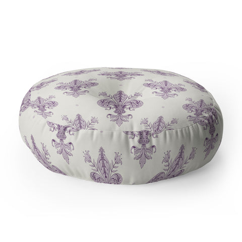 Avenie Fleur De Lis French Lavender Floor Pillow Round