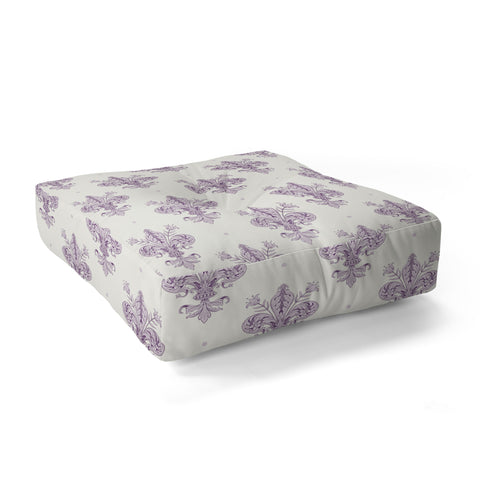 Avenie Fleur De Lis French Lavender Floor Pillow Square