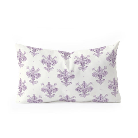 Avenie Fleur De Lis French Lavender Oblong Throw Pillow