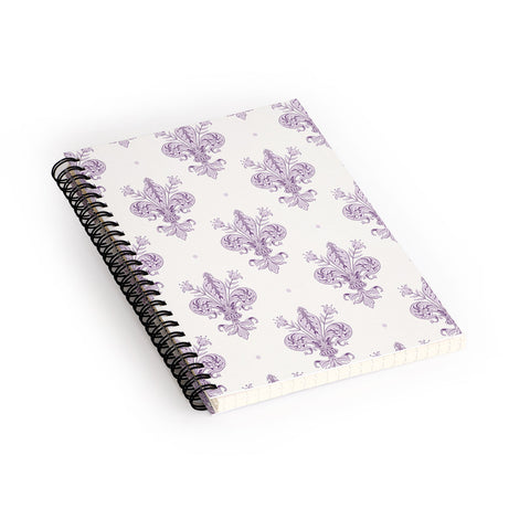 Avenie Fleur De Lis French Lavender Spiral Notebook