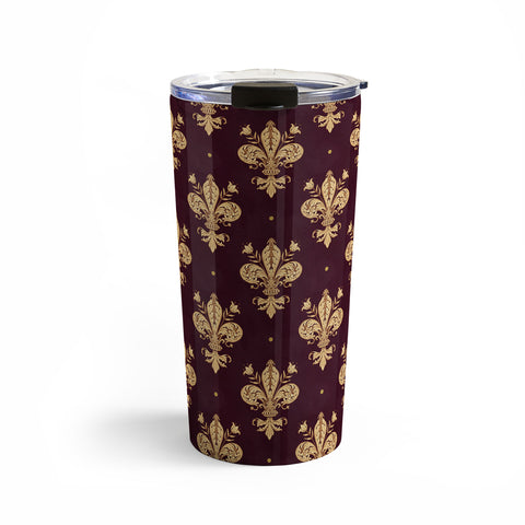 Avenie Fleur De Lis In Royal Burgundy Travel Mug