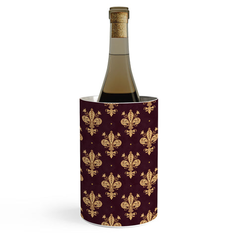 Avenie Fleur De Lis In Royal Burgundy Wine Chiller